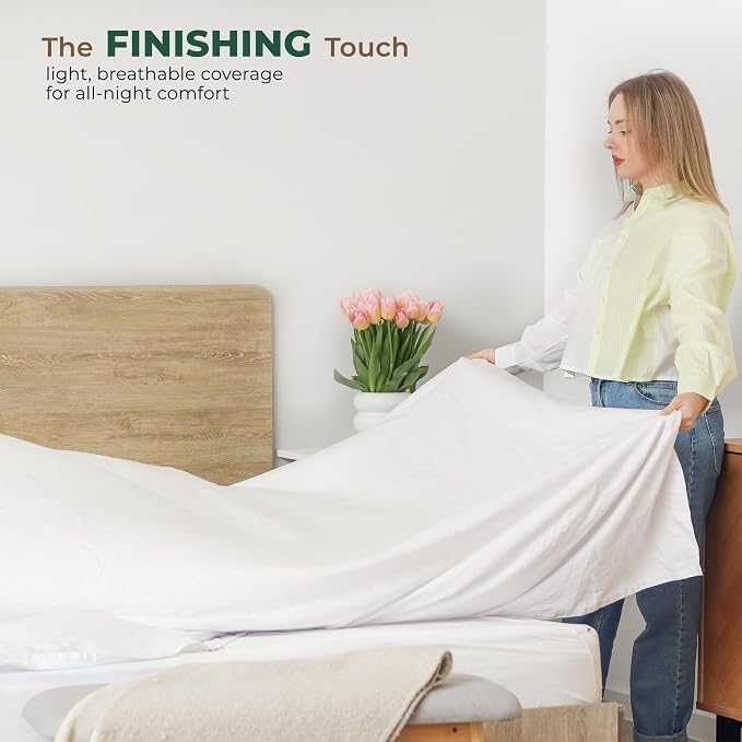 THREAD SPREAD 100% Organic Cotton Percale Flat Sheet Twin XL Size - Image 4
