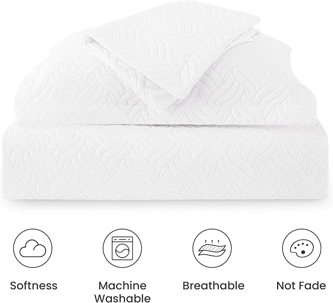 Love's cabin Quilts for Full Bed White Bedspreads Bedding Set - Image 7