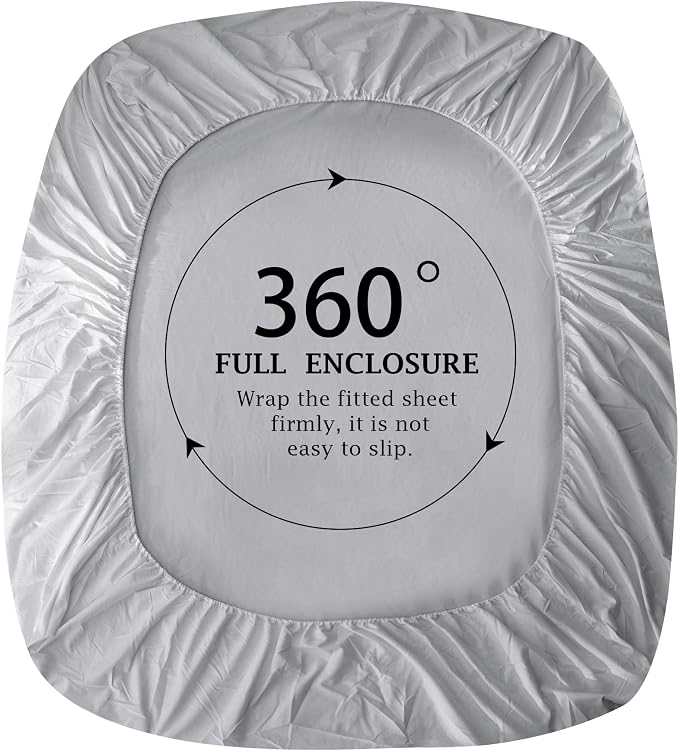 FreshCulture Pure Cotton Fitted Sheets Twin Size, 300 Thread Count Percale - Image 4