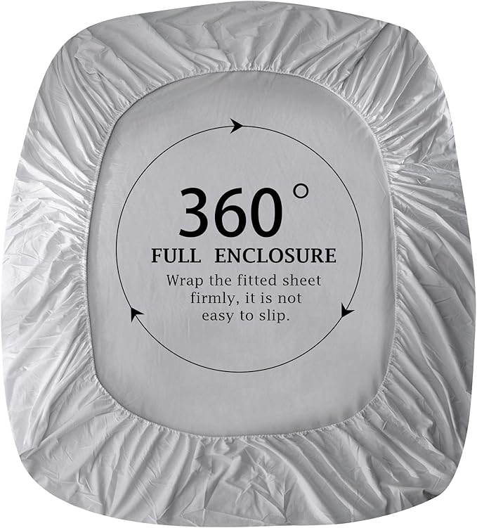 FreshCulture Pure Cotton Fitted Sheets Queen Size, 300 Thread Count Percale - Image 4
