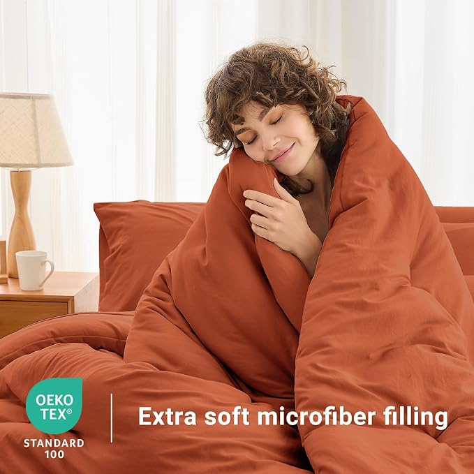 MUXHOMO 7 Pieces Full Comforter Set, Soft Bed in a Bag Full Size, All Season - Image 3