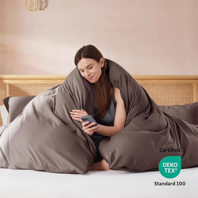 Nestl Chocolate Brown California King Duvet Cover Sets - Image 3