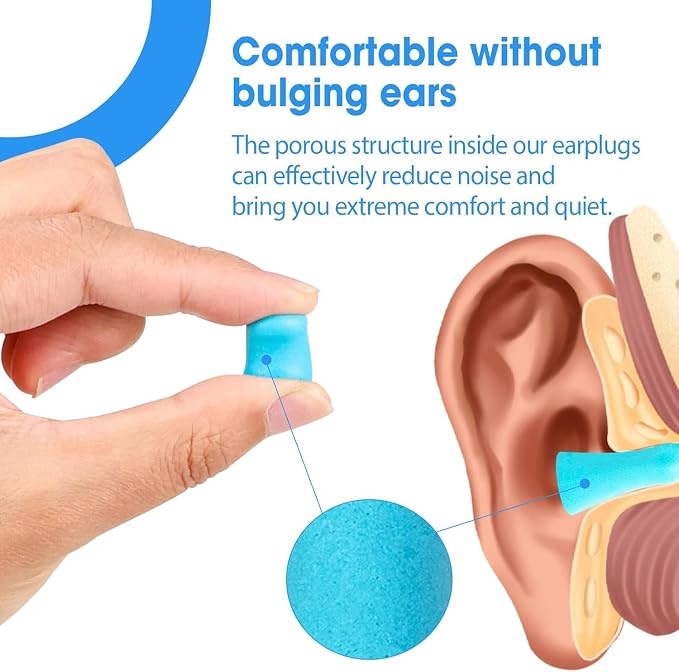 AZEN 600 Pairs Ear Plugs, NRR 32dB Soft Foam Ear Plugs - Image 3