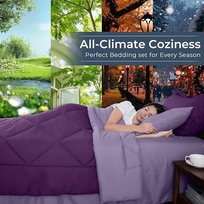 HEVUMYI Purple & Light Purple Twin-XL Comforter Set - Image 3