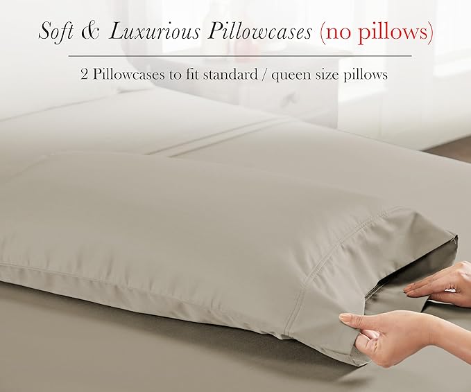 California Design Den 100% Egyptian Cotton Pillowcases Standard Size/Queen Size - Image 4