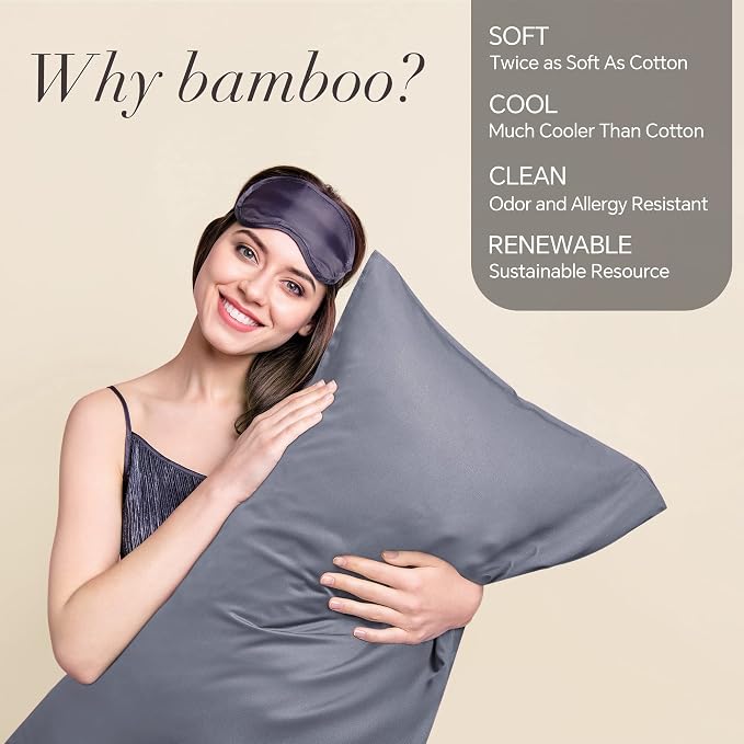 BEDELITE Pillow Cases Standard Size Set of 2, Rayon Derived from Bamboo - Image 2