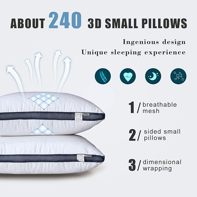 Meoflaw Pillows for Sleeping, Luxury Hotel Pillows Standard Size Set of 4 - Image 2