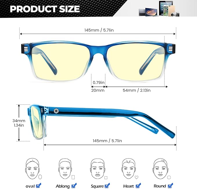 ANYLUV Blue Light Glasses Men Woman, Eye Strain Relief Eye Protection - Image 4