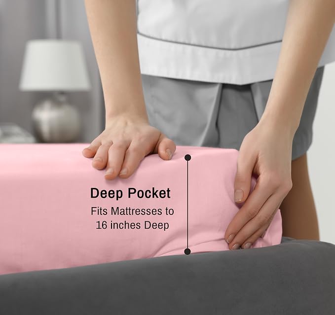 RUVANTI 100% Cotton Sheets – King Size Percale Bedding, Cooling & Breathable - Image 6