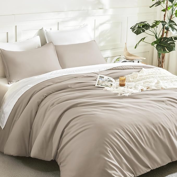 Litanika Twin XL Comforter Set Dark Oatmeal, 2 Pieces Extra Long Dorm Bedding - Image 5