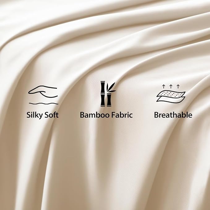 Bamboo Viscose Flat Sheets Only, 400 Thread Count Sateen Weave Queen Size Flat - Image 3