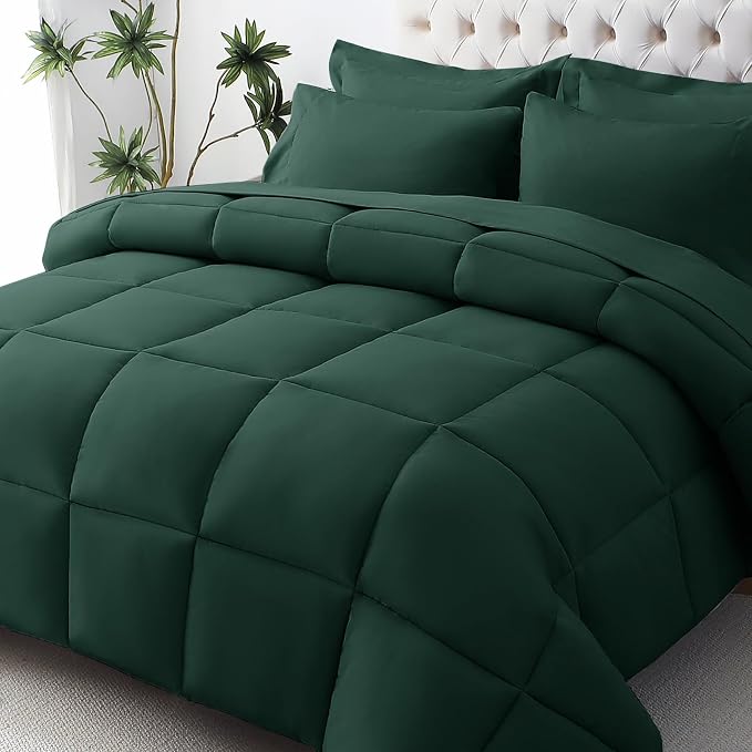 JOLLYVOGUE Queen Comforter Set, Ultra-Soft Bed in a Bag Queen Size 7 Pieces by JOLLYVOGUE
