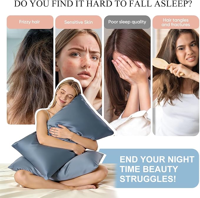Cooling Pillowcases Set of 2 for Hot Sleeper, Night Sweats Beauty Sleep Reduces - Image 5