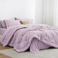Love's cabin Queen Comforter Set Light Purple, 7 Pieces Queen Bed in a Bag by Lovescabin