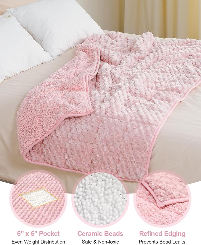 Super Soft Luxury Fleece Sherpa Weighted Blanket - Image 5