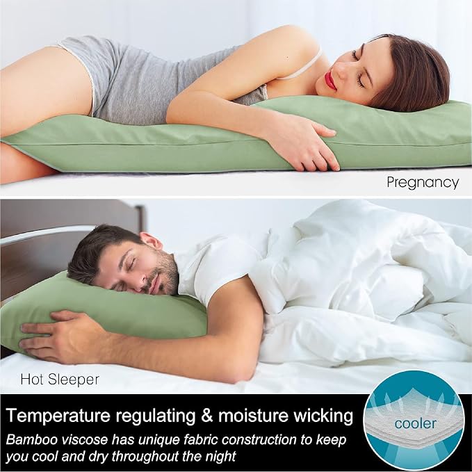 BEDELITE Body Pillow Cover, Rayon Made from Bamboo, Cooling Body Pillow - Image 3