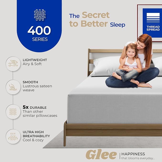 Thread Spread 100% Cotton Pillow Cases Queen Size Set of 4 - Image 2