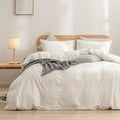 BESTOUCH Duvet Cover Set 100% Washed Cotton Linen Feel Super Soft Comfortable by BESTOUCH