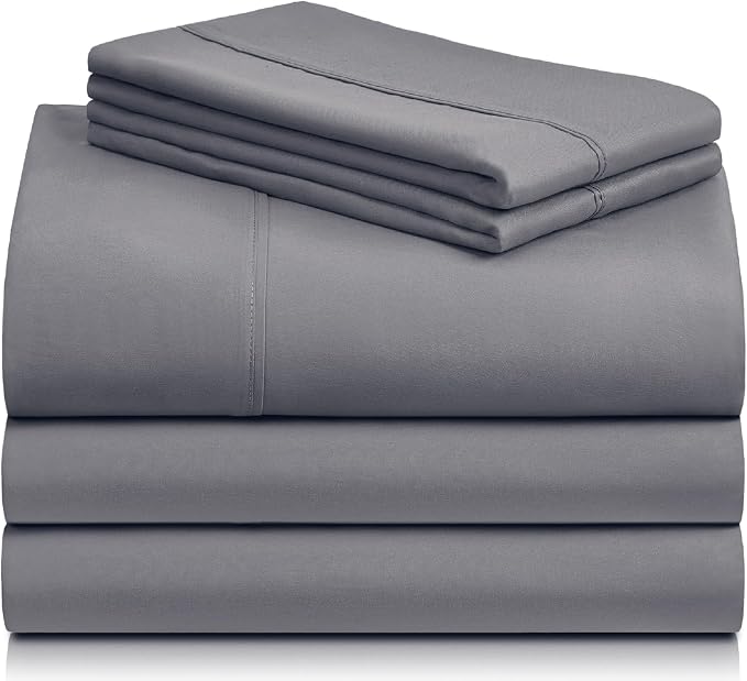 LuxClub 5 PC Split King Sheet Set, Deep Pockets Wrinkle Free Cooling Bed Sheets - Image 8