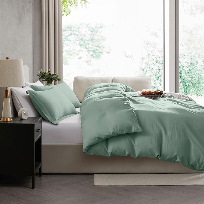 Nestl Sage Green California King Duvet Cover Sets - Image 7