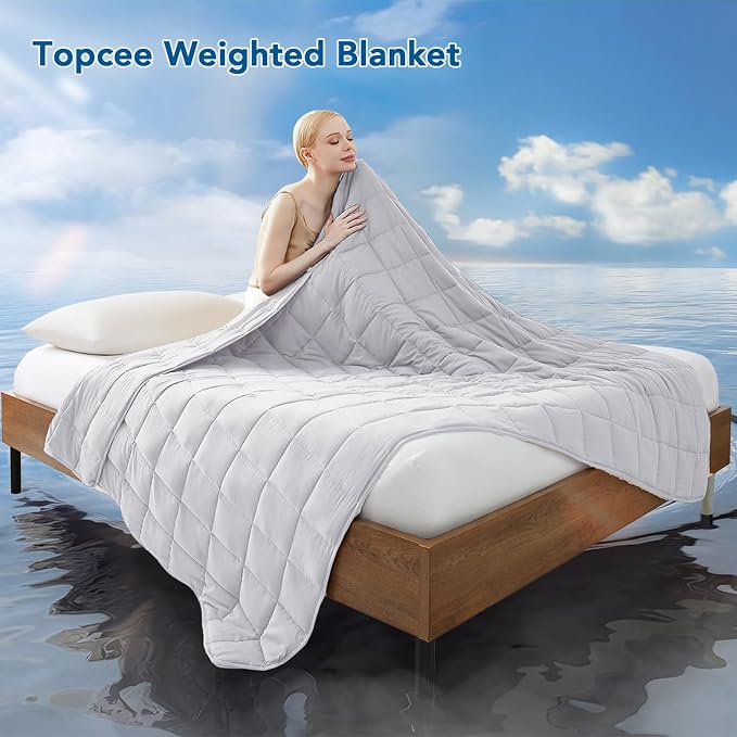 Topcee Weighted Blanket for Adults Queen Size Soft Cooling Heavy Blanket - Image 2