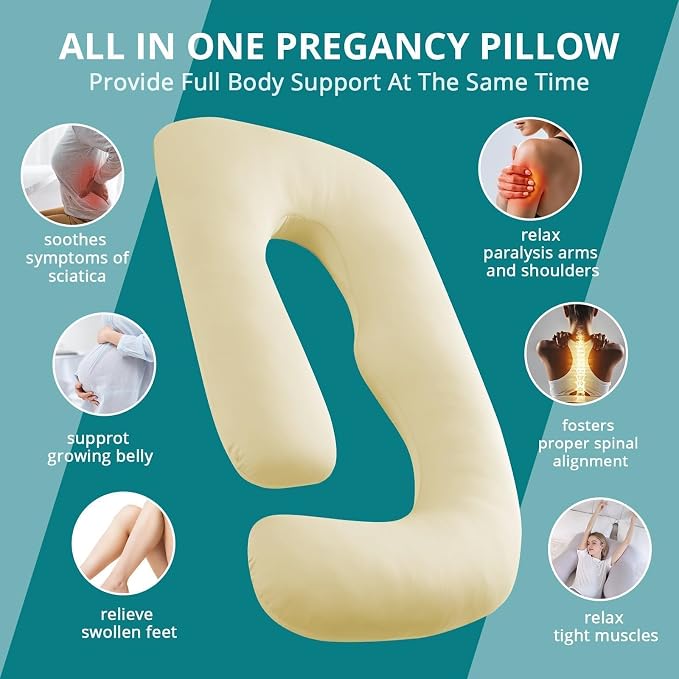 Sasttie Pregnancy Pillows for Sleeping, U Shaped Cooling Full Body Pregnancy - Image 6