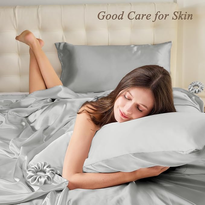 King Satin Pillowcase for Hair 2pc, Similar to Silk Pillow Cases, Easier Care - Image 2