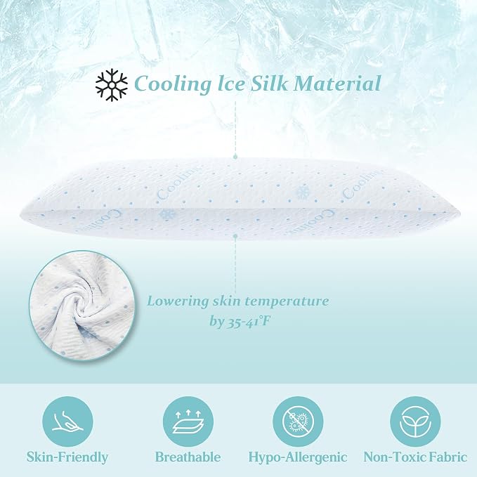 Dreamood Cooling Body Pillow Firmer 3200g 100% Shredded Memory Foam Body Pillows - Image 5