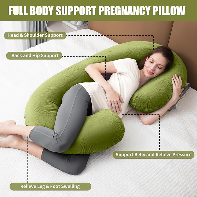 1 MIDDLE ONE Pregnancy Pillow, C Shaped Full Body Pregnant Women Sleeping Pillow - Image 2