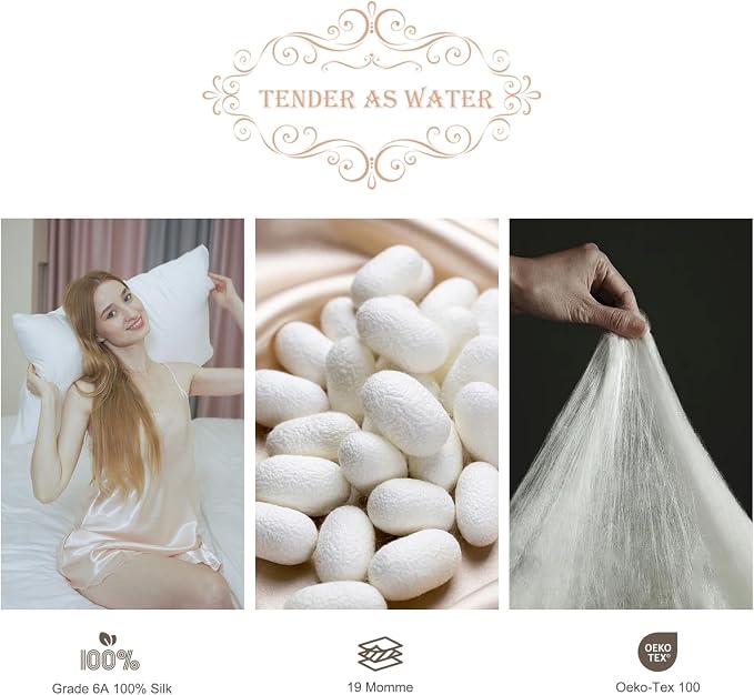 100% Mulberry Silk Pillowcase 2 Pack, King Size Silk Pillow Cases - Image 6