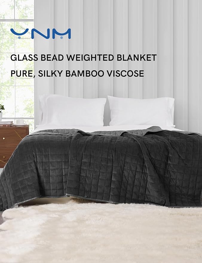 YnM Cooling Weighted Blanket for Adults, Cooling & Cozy Velvet Dual-Sided - Image 2