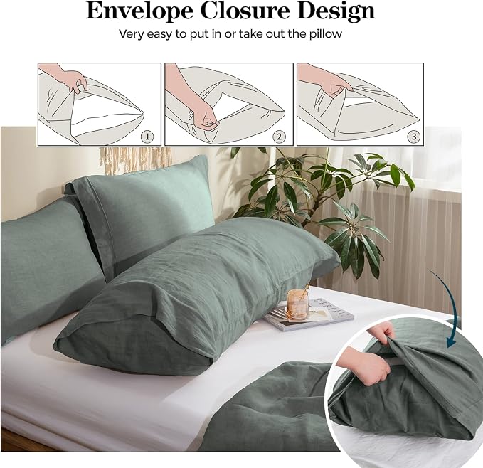 Simple&Opulence Body Pillow Cover 20" x 54", 100% Pure Linen, Ultra Soft and - Image 2