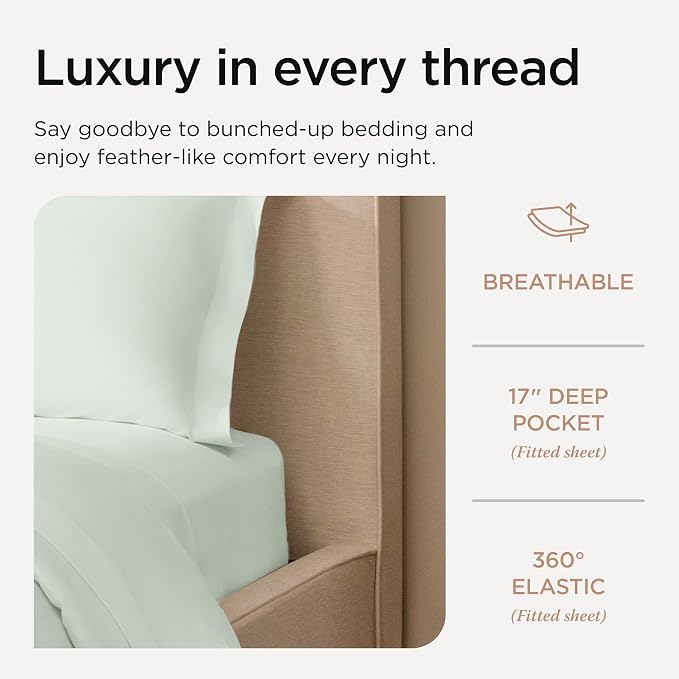 Threadmill Sheets for Twin Mattress | 800 Thread Count Twin Bed Sheets Set - Image 5