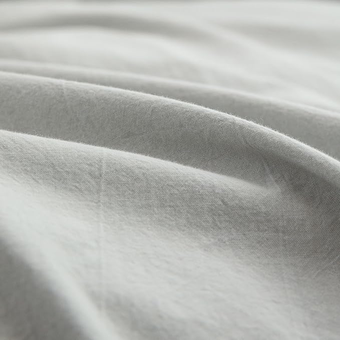 BESTOUCH Duvet Cover Set 100% Washed Cotton Linen Feel Super Soft Comfortable - Image 6