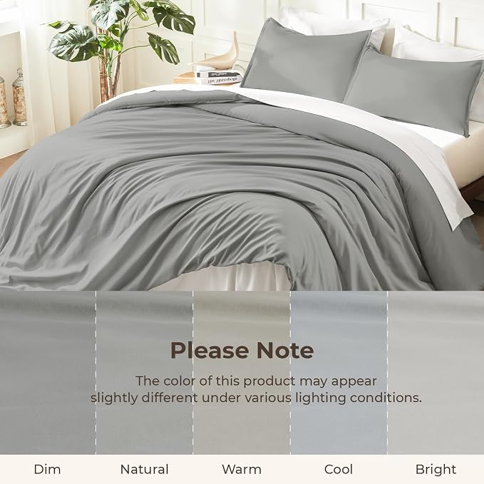 Litanika Comforters Medium Gray Oversized Queen Size, 3 Pieces Lightweight - Image 8