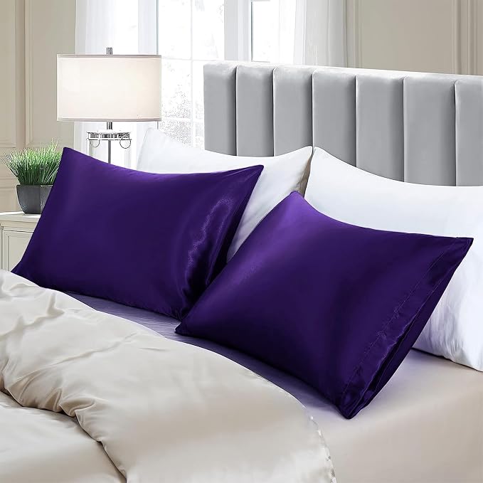 Aormenzy Satin Pillow Cases for Women Queen Size Set of 2, Fade Resistant - Image 4