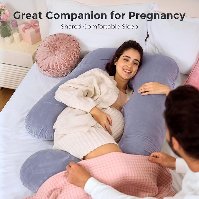 Momcozy Pregnancy Pillows for Sleeping, U Shaped Full Body Maternity Pillow - Image 5