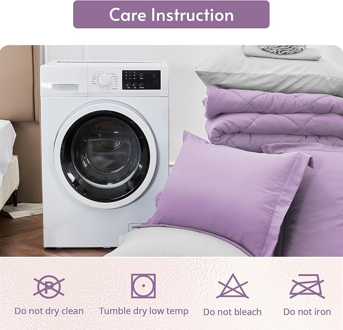 MUXHOMO 7 Pieces Full Comforter Set, Reversible Bed in a Bag Full Size - Image 9