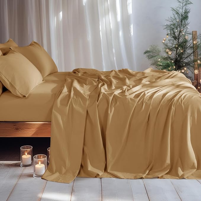 LBRO2M 100% Pure Linen Sheet Set Deep Pocket Up to 16" Bed Sheets Sets - Image 4