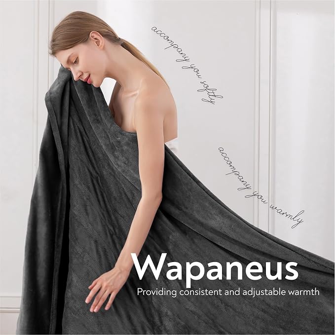 Wapaneus Foot Pocket Heated Blanket Electric Throw - Image 2