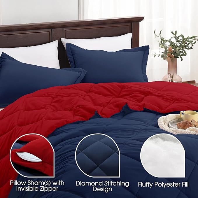 Basic Beyond California King Comforter Set, 1 Comforter 104"x96" and 2 Pillow - Image 4