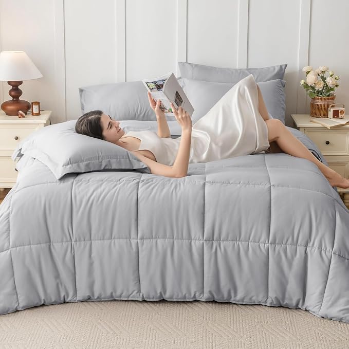 JOLLYVOGUE Twin Comforter Set, Ultra-Soft Bed in a Bag Twin Size 5 Pieces - Image 6