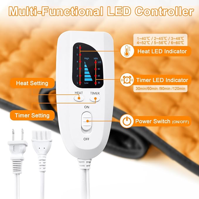 Deepsoon Heating Pad, Electric Heating Pads - Image 4