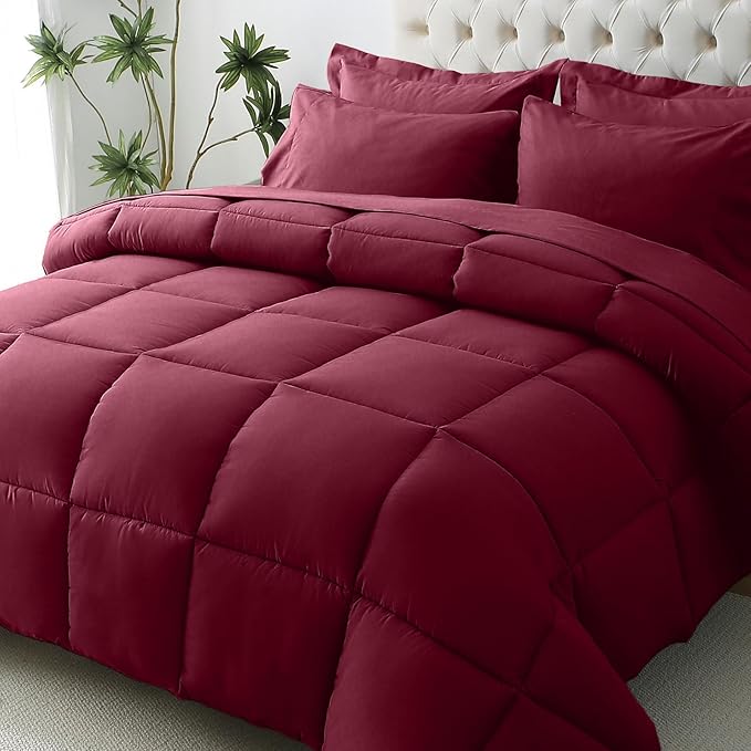 JOLLYVOGUE King Comforter Set, Ultra-Soft Bed in a Bag King Size 7 Pieces by JOLLYVOGUE