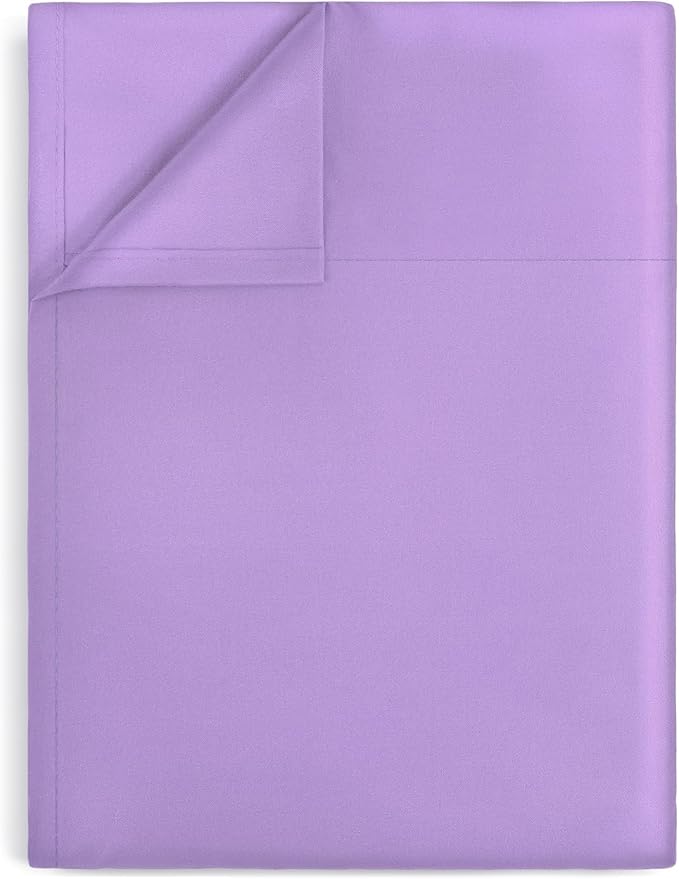 Lirex Light Purple Flat Sheet Twin, Ultra Soft & Breathable Brushed 1800 by Lirex