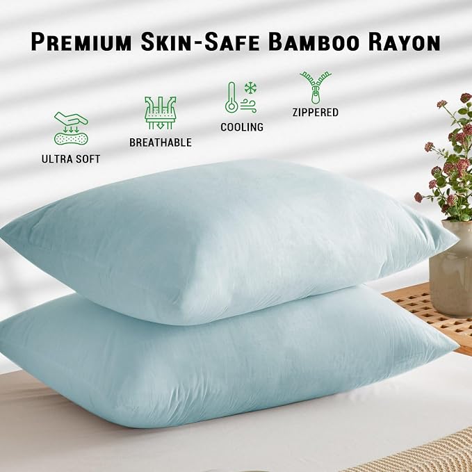 Gogreen Bamboo Rayon Waterproof Pillow Protector, Breathable Pillow Cover - Image 2