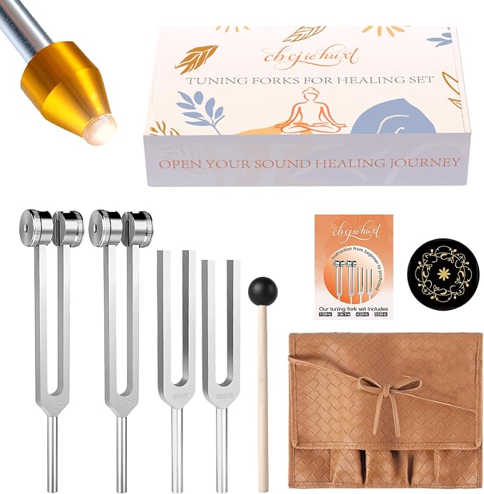 Tuning Forks for Healing, Medical-Grade Weighted & Unweighted Tuning Forks Set by Unknown