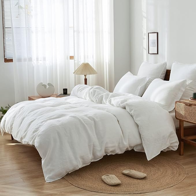 Simple&Opulence 100% Linen Duvet Cover Set 3pcs Basic Style Natural French - Image 7