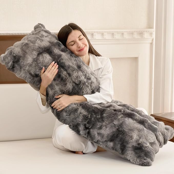 ZonLi Fluffy Body Pillow for Adults, Fuzzy Faux Fur Body Pillow by Zonli