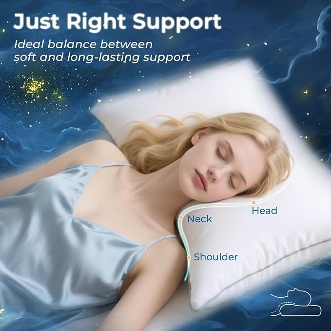 Sasttie Euro Pillow Insert 26x26, European Pillows Set of 2 - Image 3